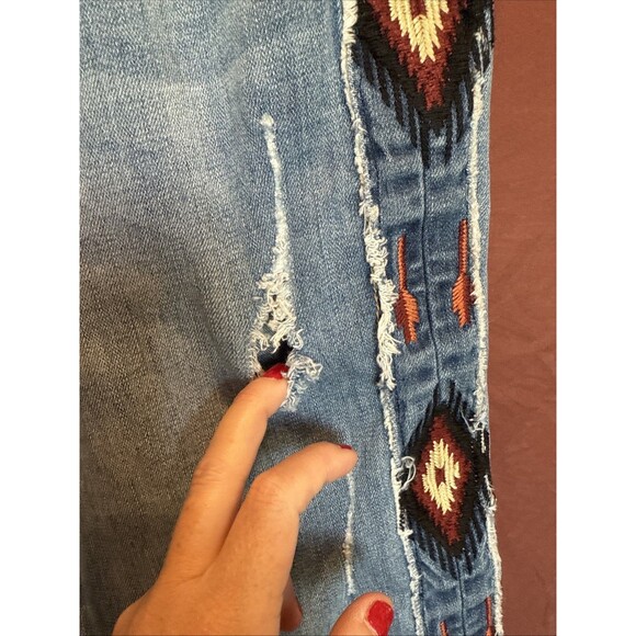 Grace in LA Jeans Size 28 Boho Western Ripped Straight Leg Distressed - Picture 6 of 11